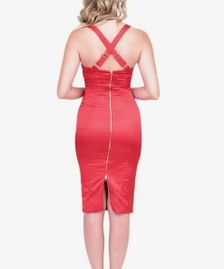 Murmur Silky Bodycon Dress In Red