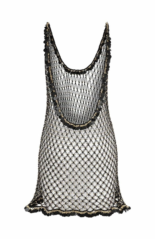 Beachy Side Beaded Net Cover Up Black 12 Beachy Side Beaded Net Cover Up Black