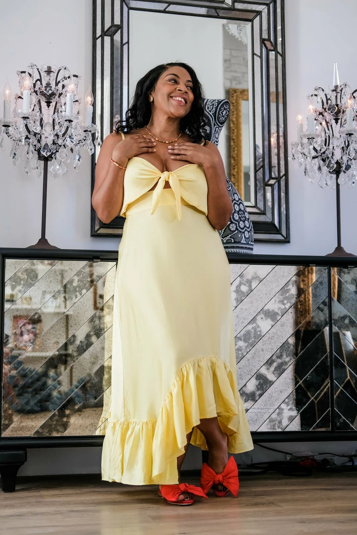 EastNWest Label Bottoms Daffodil Yellow Ruffle Maxi Skirt 3 EastNWest Label Bottoms Daffodil Yellow Ruffle Maxi Skirt