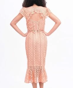 Saylor Floral Lace Dress With Cap Sleeves Dresses