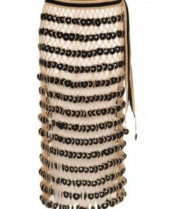 Beachy Side Black & Gold Crochet Skirt