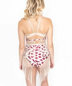 EastNWest Label Lingerie Fringe Sparkle Undies Red