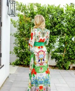 Shahida Parides Dresses Green Belted Cover Up Dress