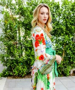 Shahida Parides Dresses Green Belted Cover Up Dress