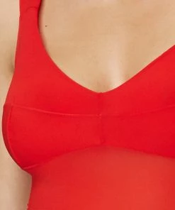 Murmur Red Grid Bodysuit Basics