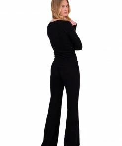 Glyder Black Ribbed Lounge Pant