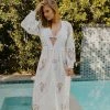 Taj Long Solid White Coverup Dress Dresses
