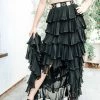 Shahida Parides Black High Waist Tiered Ruffle Skirt