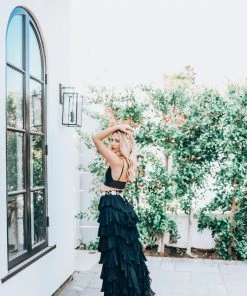 Shahida Parides Black High Waist Tiered Ruffle Skirt 15 Shahida Parides Black High Waist Tiered Ruffle Skirt