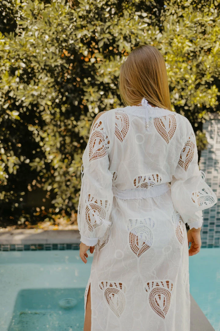 Taj Long Solid White Coverup Dress Dresses 4 Taj Long Solid White Coverup Dress Dresses