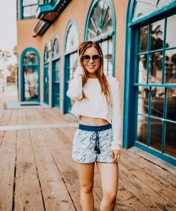 Rinku Indigo Shorts With Tassels Bottoms