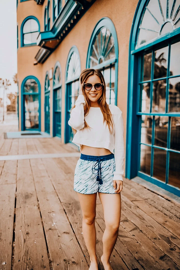 Rinku Indigo Shorts With Tassels Bottoms 3 Rinku Indigo Shorts With Tassels Bottoms