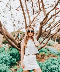 Samantha Eng Grey Open Back Tank Top Basics