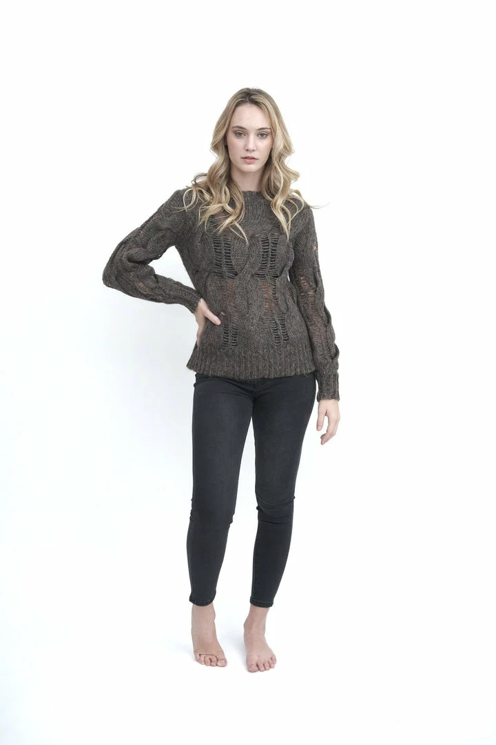 Blanc Noir Chunky Cable Knit Sweater Dark Grey Basics 5 Blanc Noir Chunky Cable Knit Sweater Dark Grey Basics