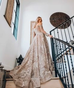 Hermz Dresses Off The Shoulder Long Sleeve Gown
