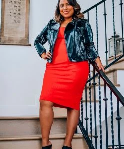 Blanc Noir Basics Black Zip Up Moto Jacket