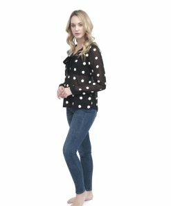Naughty Girl Shop Polka Dot Sheer Blouse Tops