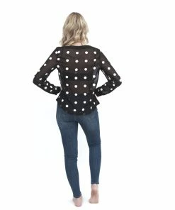Naughty Girl Shop Polka Dot Sheer Blouse Tops