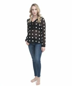 Naughty Girl Shop Polka Dot Sheer Blouse Tops