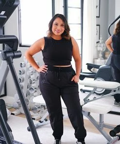 Blanc Noir Cropped Tank Top With Ventilation Black