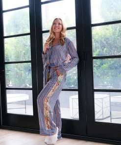 Aratta Striped And Floral Pajama Top Tops