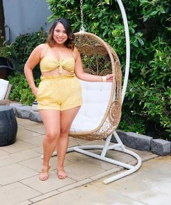 Dress Forum Yellow High Waist Shorts