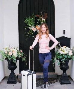 Blanc Noir Long Sleeve Top With Mesh Detail Pink