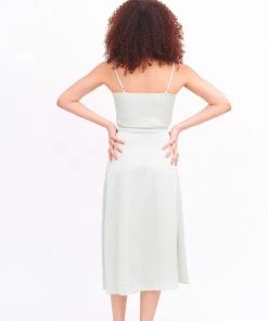 EastNWest Label Pastel Sage Skirt With Side Slit Bottoms