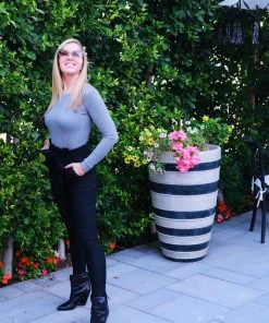 Samantha Eng Long Sleeve Ribbed Top Grey Basics