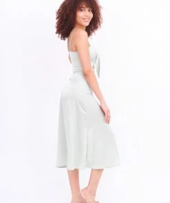 EastNWest Label Pastel Sage Skirt With Side Slit Bottoms