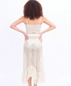 EastNWest Label Crochet & Mirror Tie Top Tops