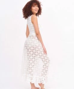 Waimari White Lace Tie Top Tops