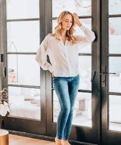 Q2 Sheer White Heart Blouse Tops