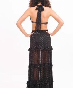 MOS Black & Gold Ruffle Skirt