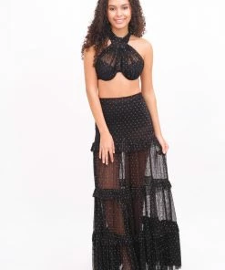 MOS Black & Gold Ruffle Skirt