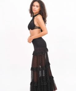 MOS Black & Gold Ruffle Skirt