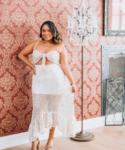 EastNWest Label Crochet & Mirror Tie Top Tops