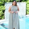 Taj Navy & Gold Asymmetrical Maxi Dress 1 Taj Navy & Gold Asymmetrical Maxi Dress