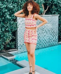 Saylor Aztec Pom-Pom Skirt