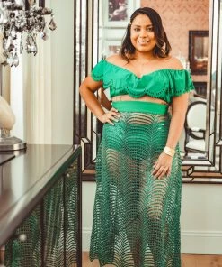 MOS Emerald Sequin Webbed Skirt Bottoms 22 MOS Emerald Sequin Webbed Skirt Bottoms