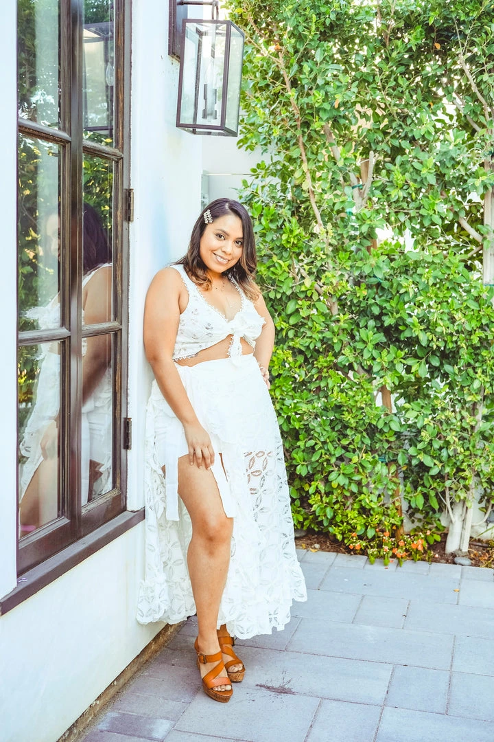 Waimari White Ruffle Lace Skirt Bottoms 3 Waimari White Ruffle Lace Skirt Bottoms