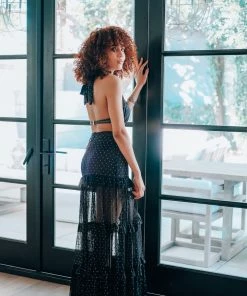 MOS Black & Gold Ruffle Skirt