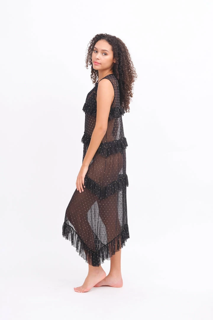 MOS Black & Gold Ruffle Dress Dresses 7 MOS Black & Gold Ruffle Dress Dresses