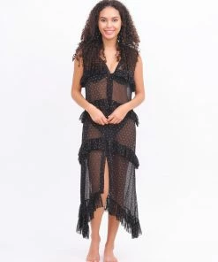 MOS Black & Gold Ruffle Dress Dresses