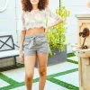Saylor Bottoms Grey Striped Shorts