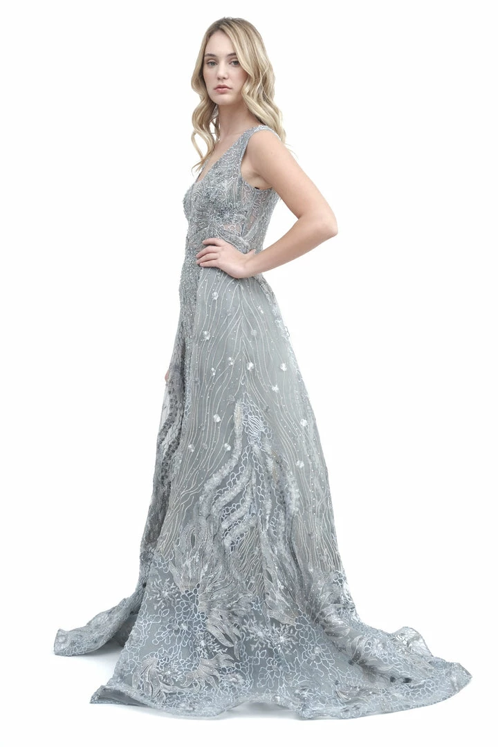 Hermz Blue Embroidered Gown 8 Hermz Blue Embroidered Gown