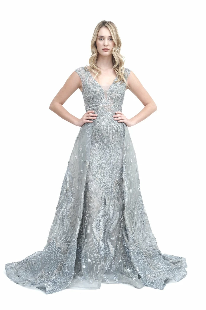 Hermz Blue Embroidered Gown 7 Hermz Blue Embroidered Gown