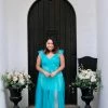 Pho Blue Ruffled Tulle Dress