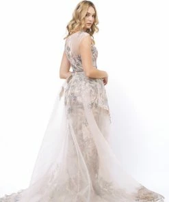 Hermz Dresses Beaded Gown With Removable Tulle Skirt