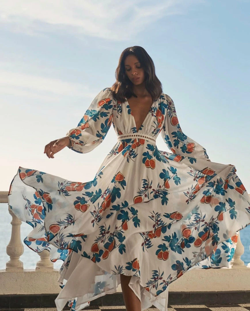 Azulu Fig Pattern Midi Dress Dresses 8 Azulu Fig Pattern Midi Dress Dresses